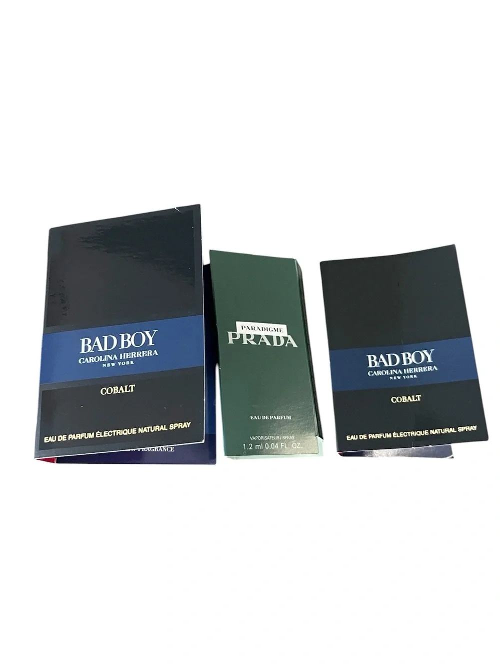 Prada Paradigme & Bad Boy Cobalt Cologne Spray Trio Brand New